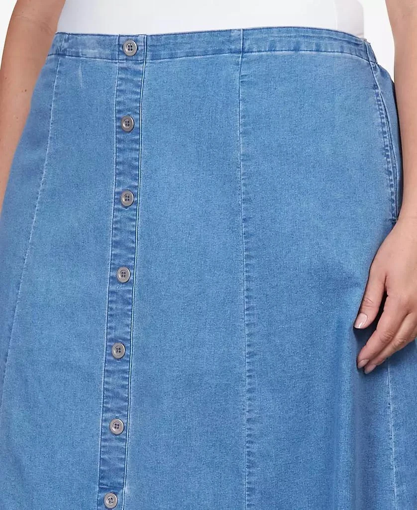 Alfred Dunner Plus Size Paneled Denim Skirt 5