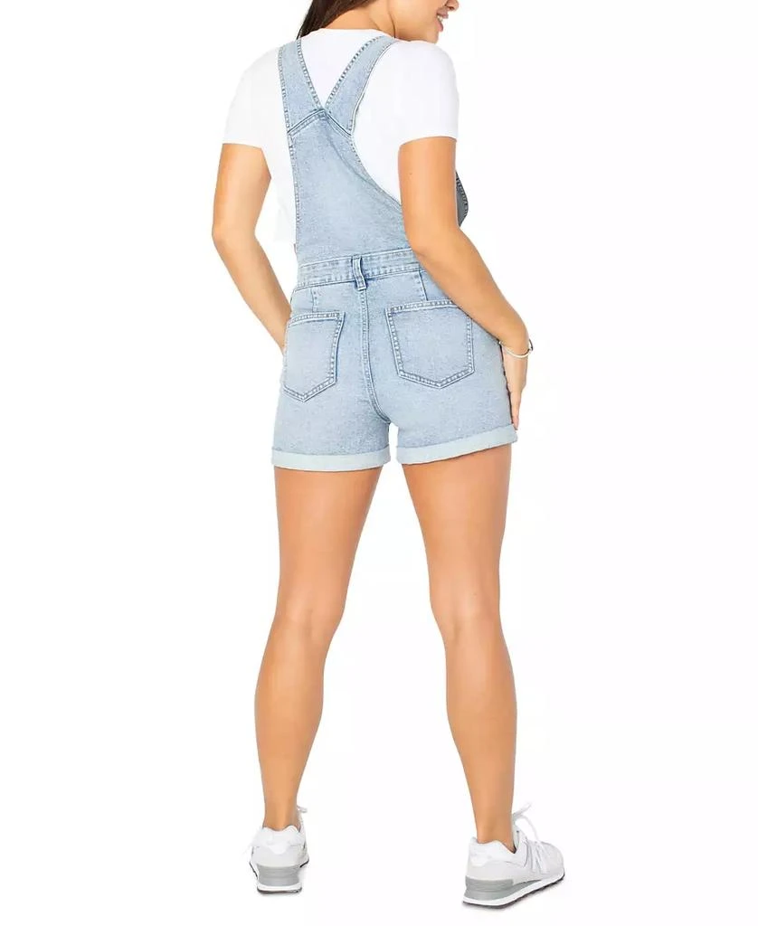Celebrity Pink Juniors' Roll-Cuff Denim Short Overalls 7