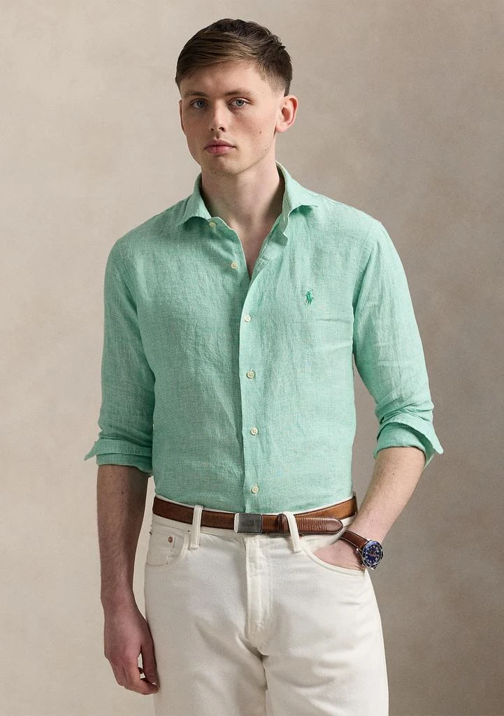 Ralph Lauren Classic Fit Houndstooth Linen Shirt 1