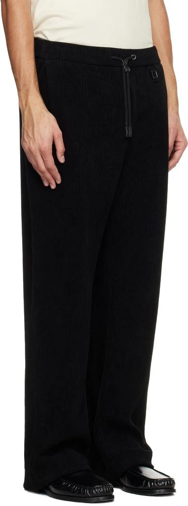 Wooyoungmi Black Banded Ribbed Sweatpants 2