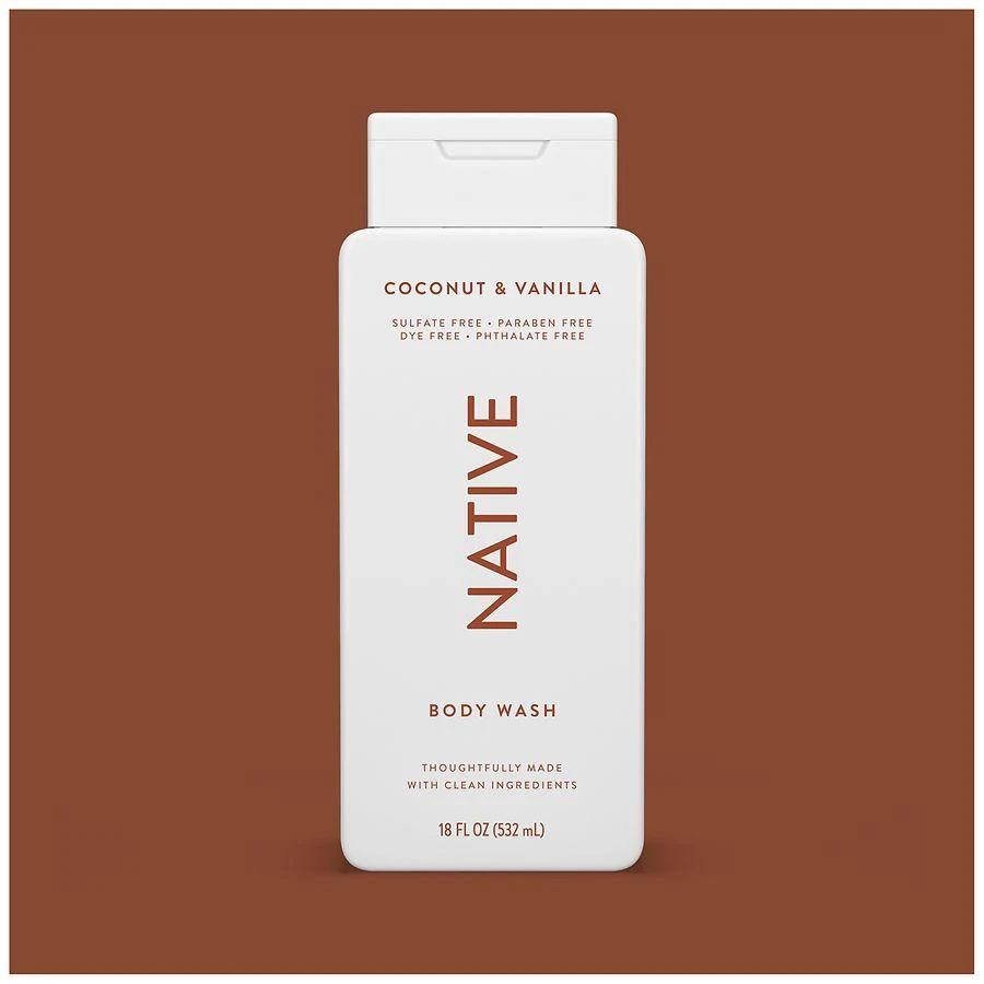 Native Body Wash, Sulfate Free, for Women and Men Coconut & Vanilla 2