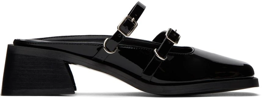 Justine Clenquet Black Andie Patent Mules 1