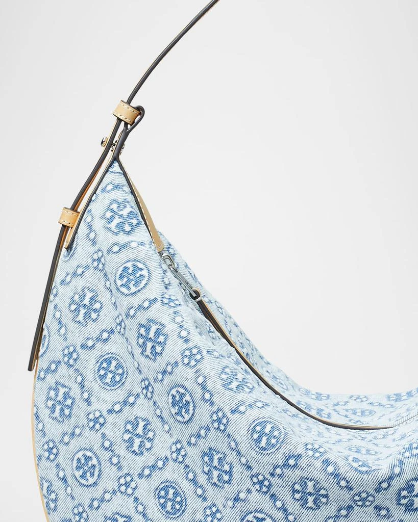 Tory Burch T Monogram Denim Hobo Bag 6