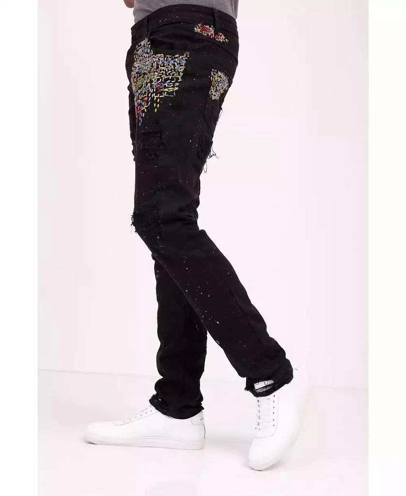 RON TOMSON Men's Modern Embroidered Denim Jeans 4