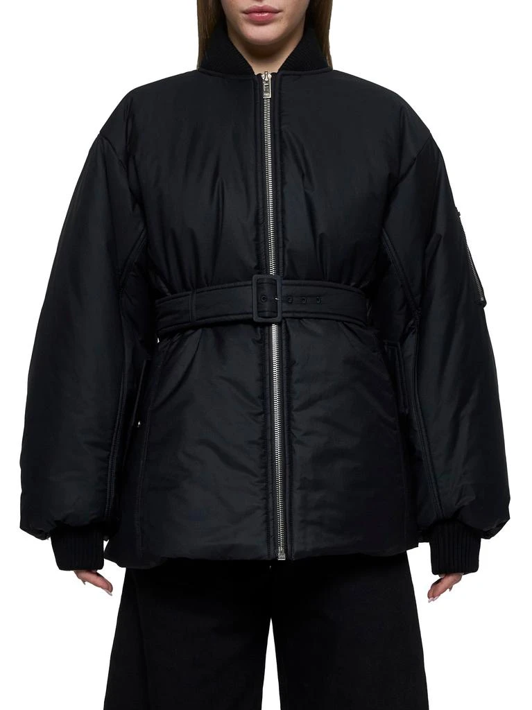 Alaia Black Technical Twill Belted Bomber Jacket 3