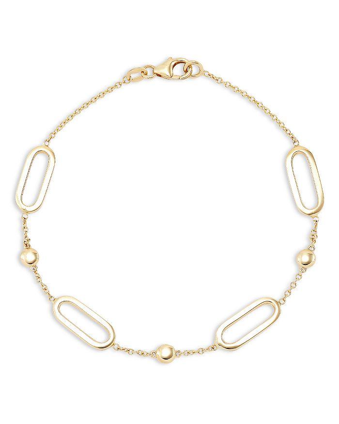 Alberto Amati 14K Yellow Gold Oval Link & Bead Bracelet