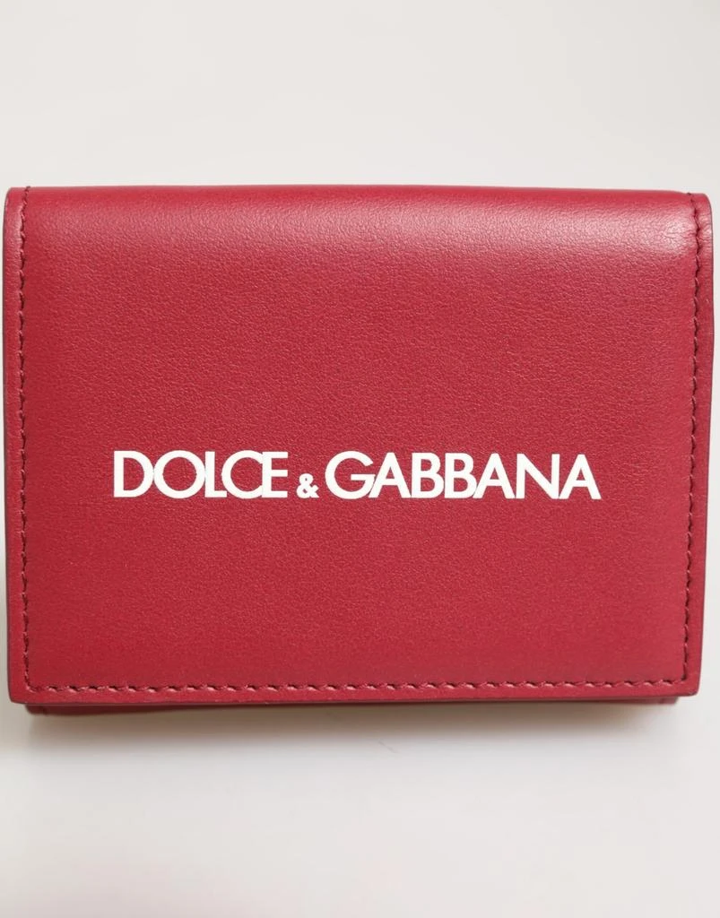 Dolce 
Gabbana Leather Bold Logo Print Trifold Card Holder Men
s Wallet 2