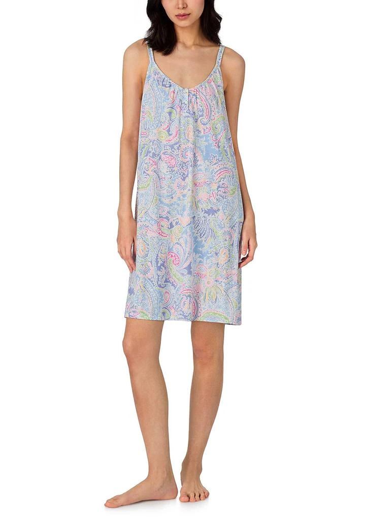 Ralph Lauren Double Strap Button V-Neck Short Gown