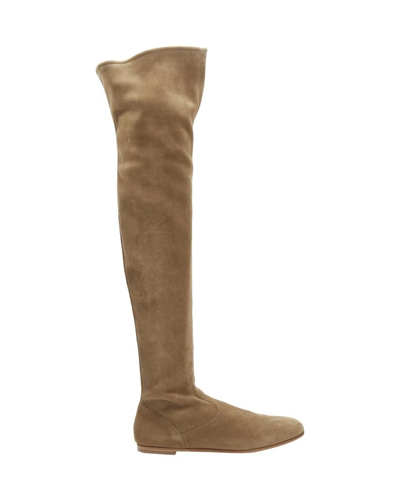 Gianvito Rossi GIANVITO ROSSI Camoscio brown suede flat thigh high boots
