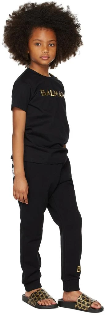 Balmain Kids Black Logo Lounge Pants
