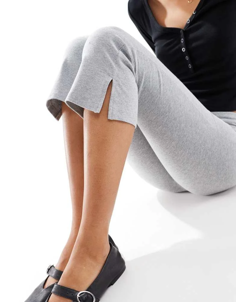 Cotton:On Cotton On fold over bella capri pants in grey marl 4