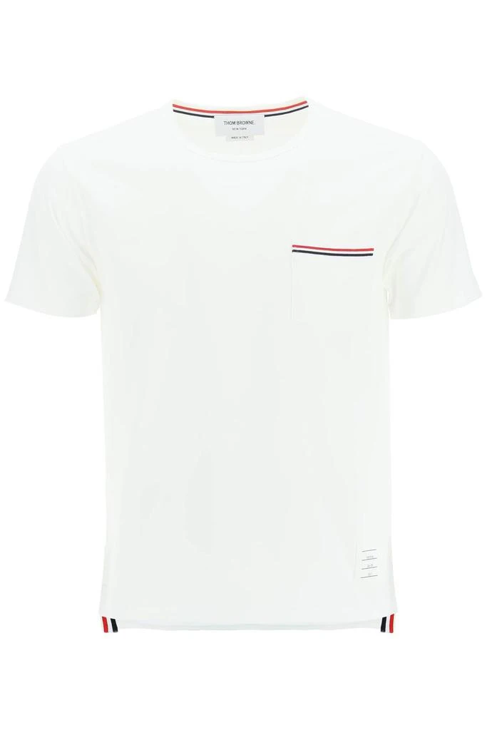 THOM BROWNE t-shirt with chest pocket 1