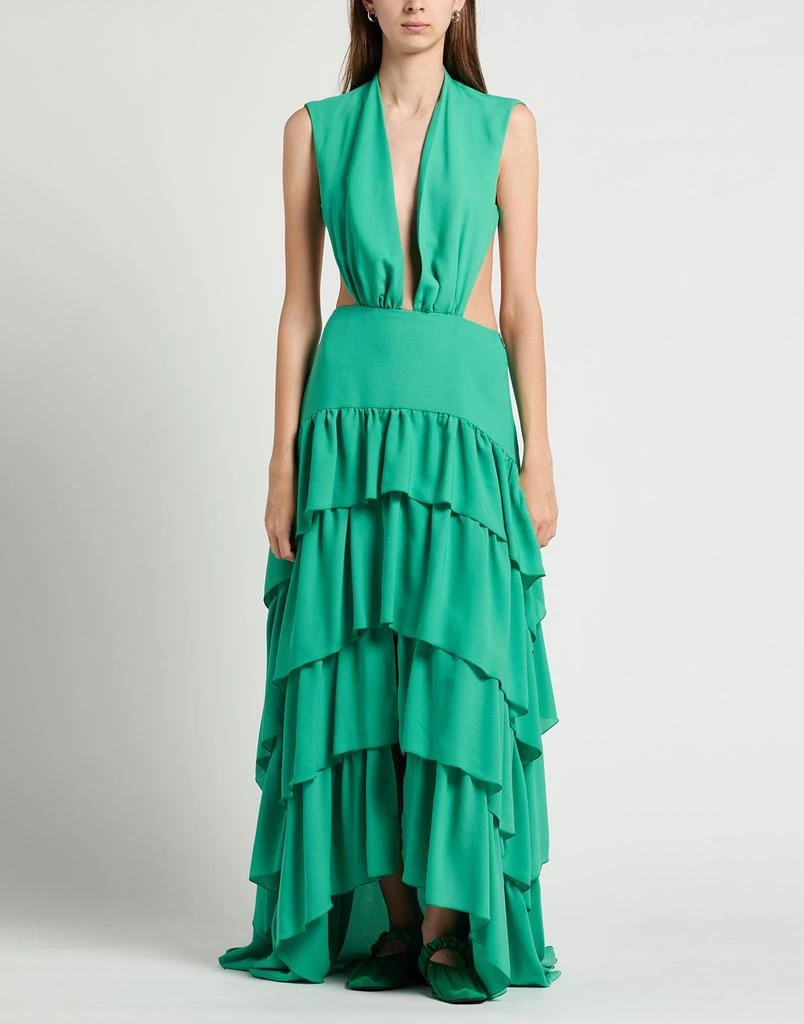strapless open back dress Long Iris Print Dress