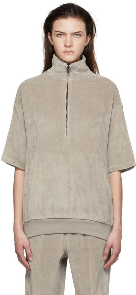 Essentials Taupe Cotton Turtleneck 1