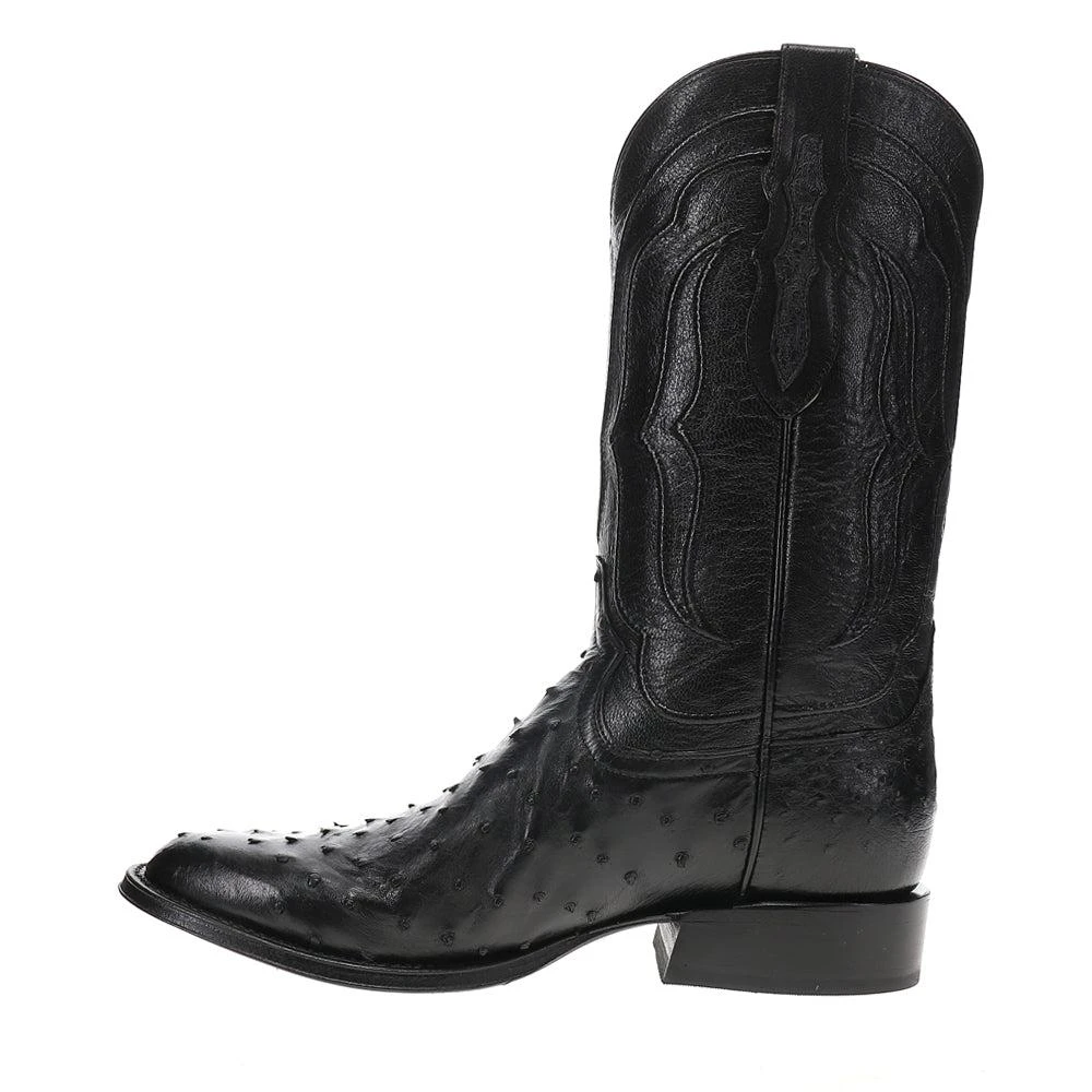 Tony Lama Canonero Full Quill Ostrich Round Toe Pull On Cowboy Boots 3