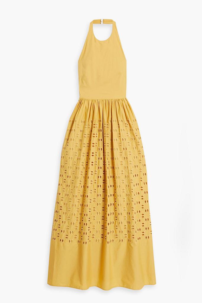 A.L.C. Blair broderie anglaise cotton halterneck maxi dress