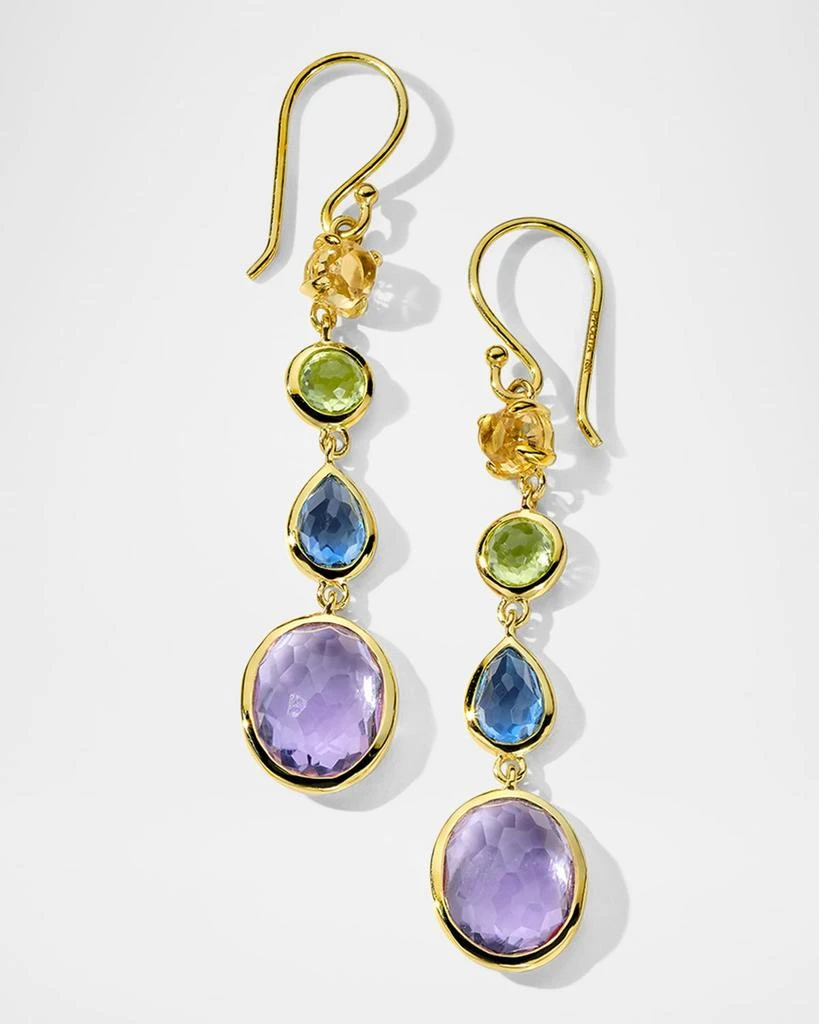 Ippolita 18K Rock Candy Small 4-Stone Linear Drop Earrings in Summer Rainbow