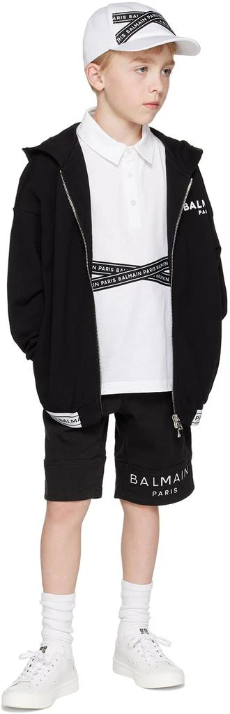 Balmain Kids Black Bonded Denim Shorts 4