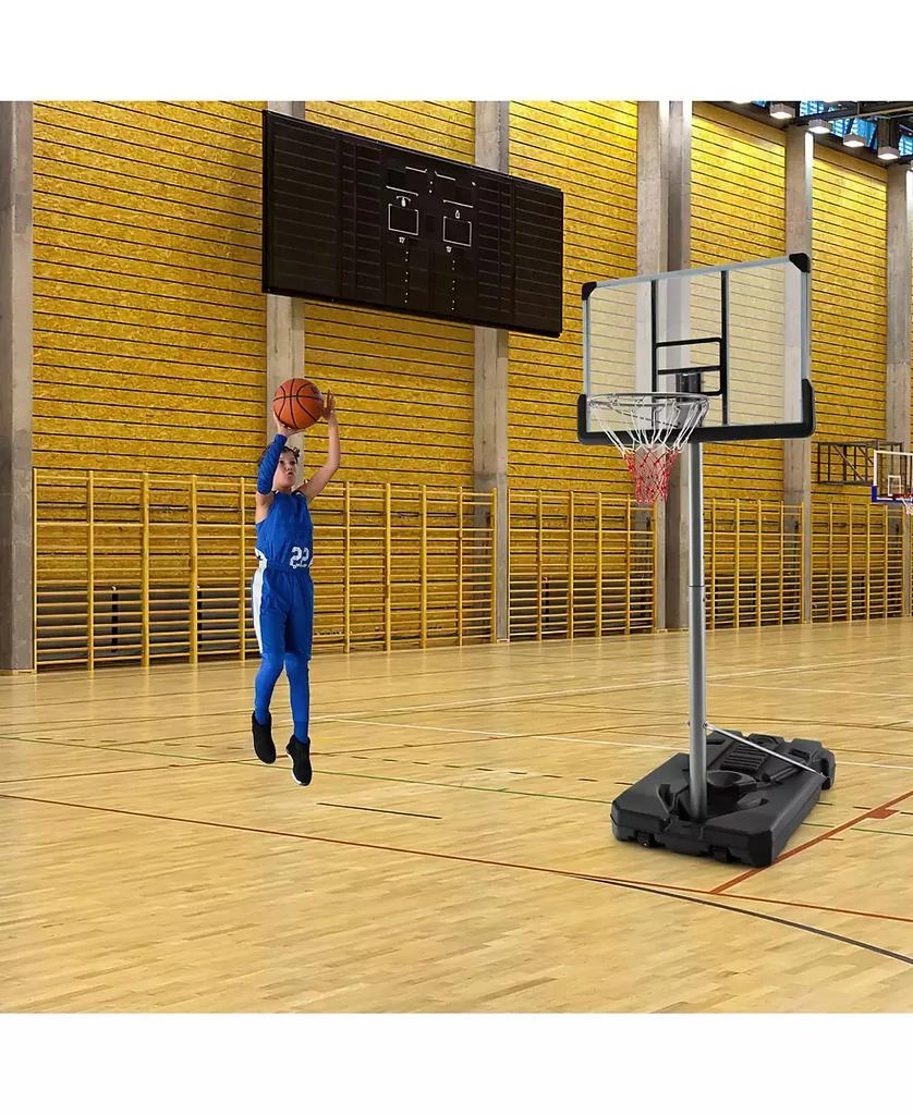 SUGIFT Basketball Hoop with 5.4-6.6FT Adjustable Height and 50 Inch Backboard-Black 5