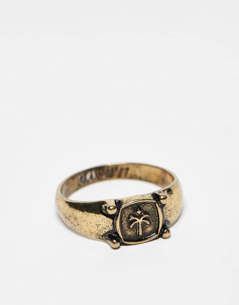 CLASSICS 77 Classics 77 palm tree engraved signet ring in vintage gold