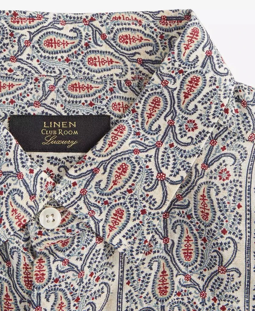 Club Room Men's Linen Paisley-Stripe Short-Sleeve Shirt, Exclusively at Macy's 3