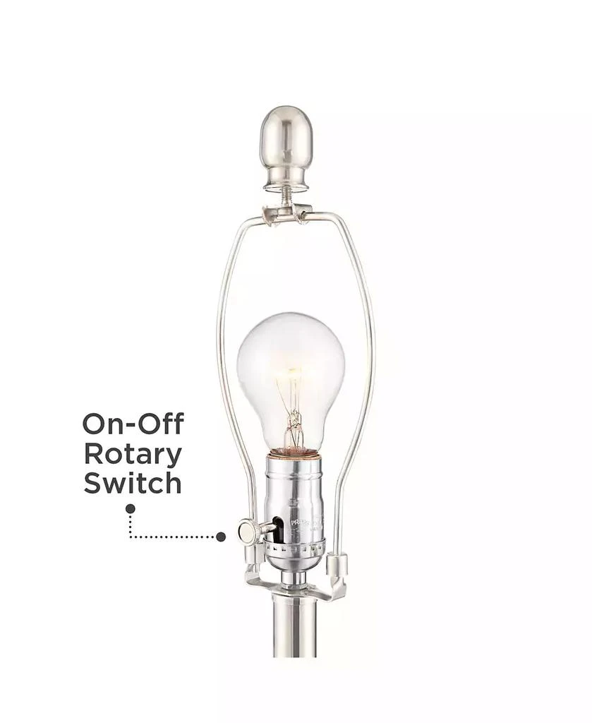 Regency Hill Luca Modern Table Lamps 25 1/2" High Set of 2 Twisted Glass with USB Charging Port White Drum Shade for Bedroom Living Room Office Desk 4