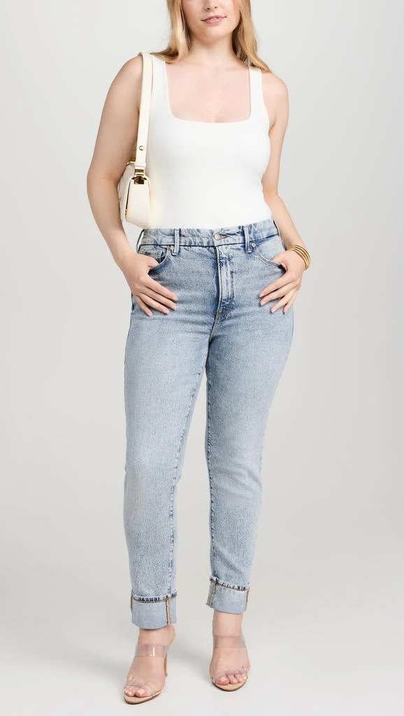 Good American Good Classic Cuffed Jeans 7