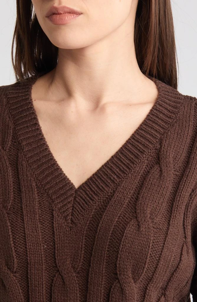Madewell Cable Knit V-Neck Crop Sweater 4