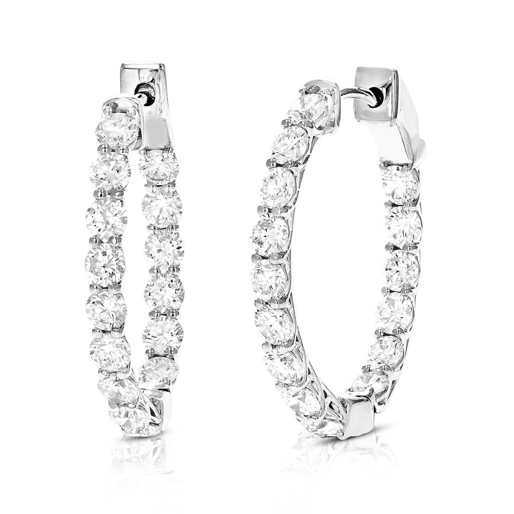 Vir Jewels 3 cttw Lab Grown Diamond Hoops Earrings in 14K Gold With Hidden Post For Women