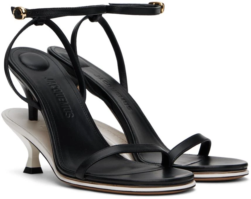 Jacquemus Black & White Les Sculptures 'Les doubles sandales' Heeled Sandals 4
