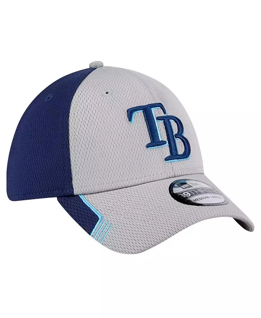 New Era Men's Gray/Navy Tampa Bay Rays Visor Trim 39THIRTY Flex Hat 3