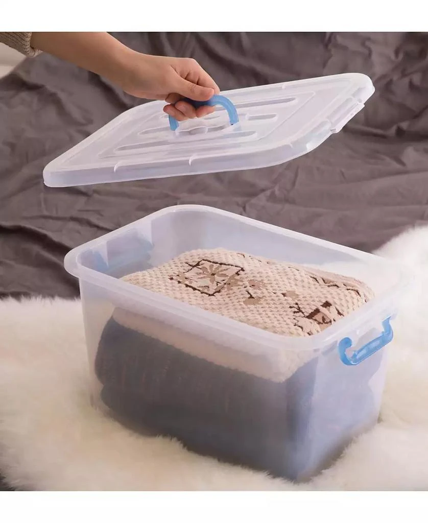 Basicwise Vintiquewise Large Clear Storage Container with Lid and Handles 3