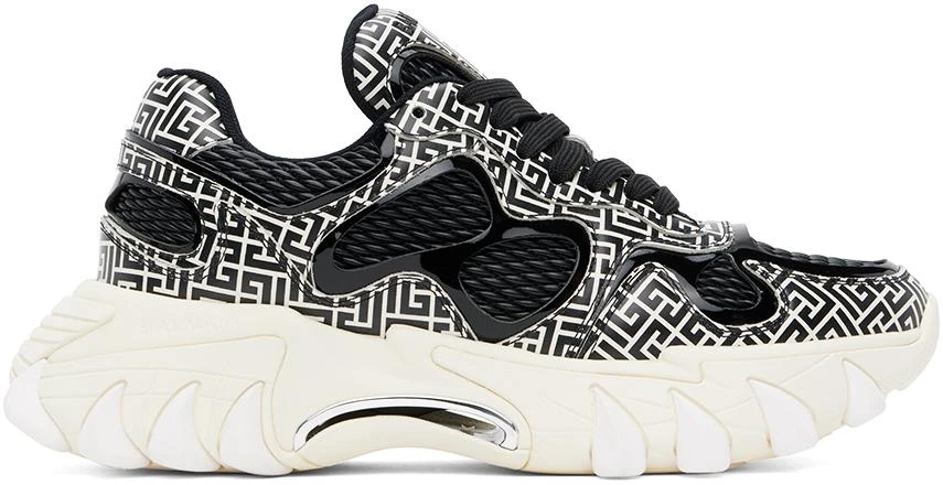 Balmain Black & White B-East Calfskin Sneakers 1
