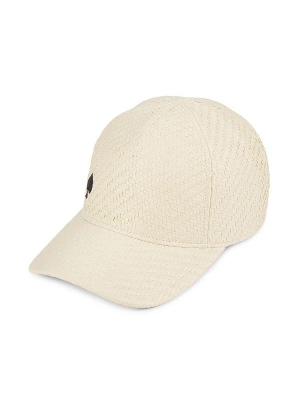 Kate Spade Logo Basketweave Straw Baseball Cap 1