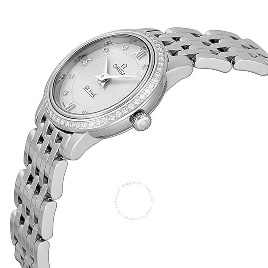 Omega DeVille Prestige Silver Diamond Dial Stainless Steel Ladies Watch 2