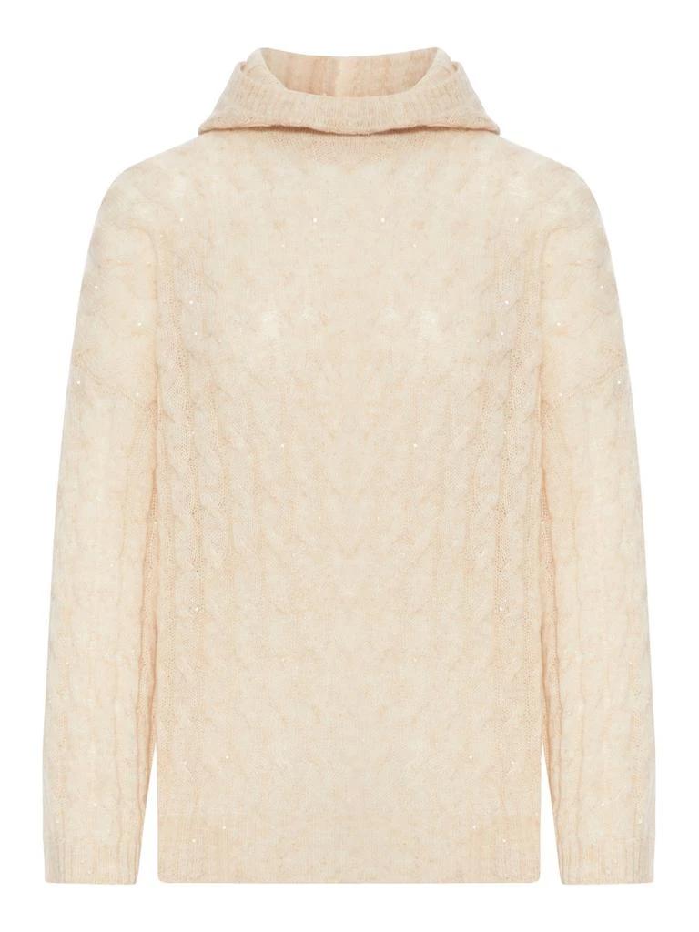 Brunello Cucinelli Brunello Cucinelli Embellished Hooded Jumper 1