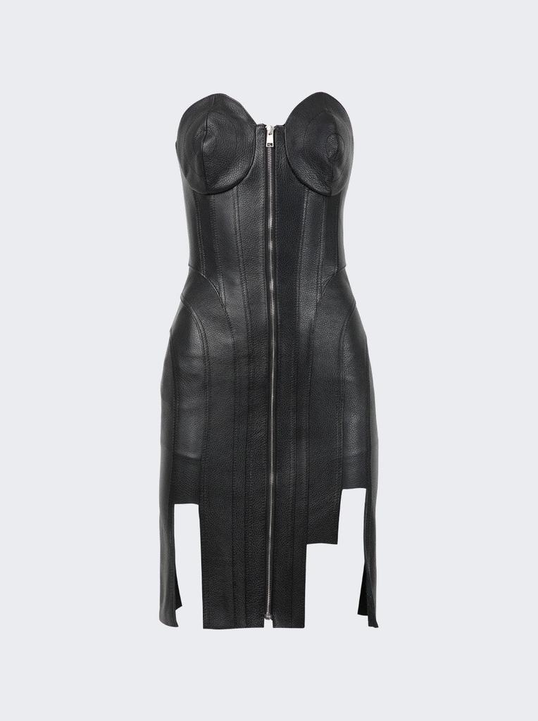 Natasha Zinko Leather Corset Cone Dress