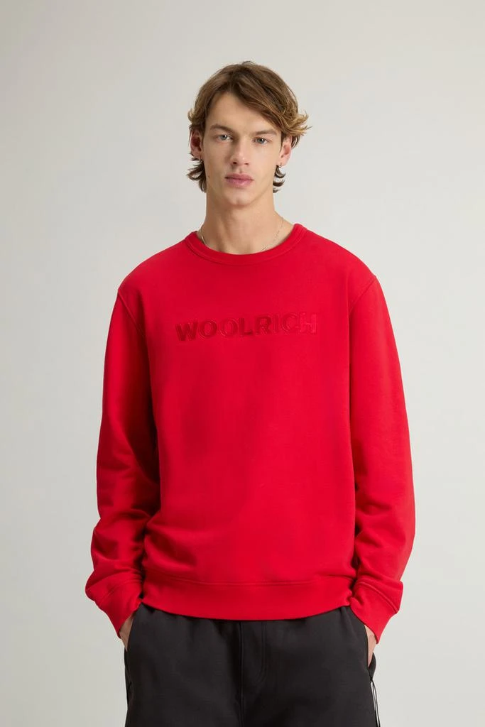Woolrich Crewneck Sweatshirt in Light Cotton-Blend Fabric - Men - White 1