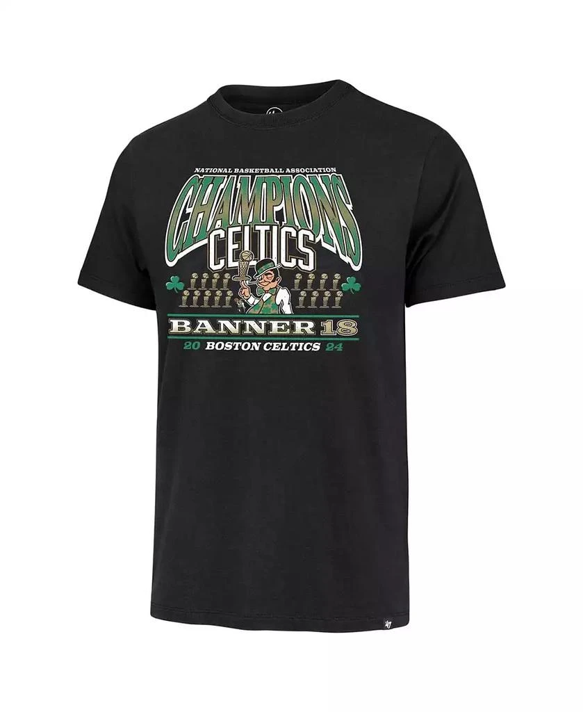 47 Brand Men's Black Boston Celtics 18-Time NBA Finals Champions Banner Franklin T-Shirt 2