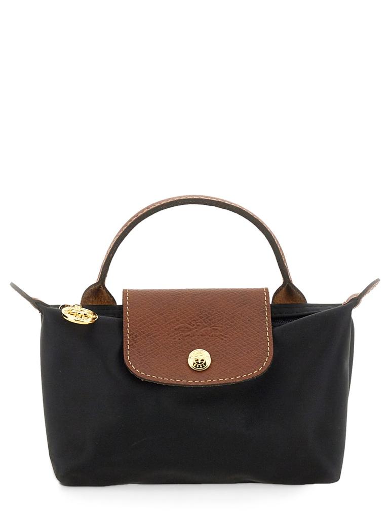 【関税&送料込】Longchamp Pochette Con Manico Le Pliage Le Pliage Original Pouch with handle Black - Recycled canvas