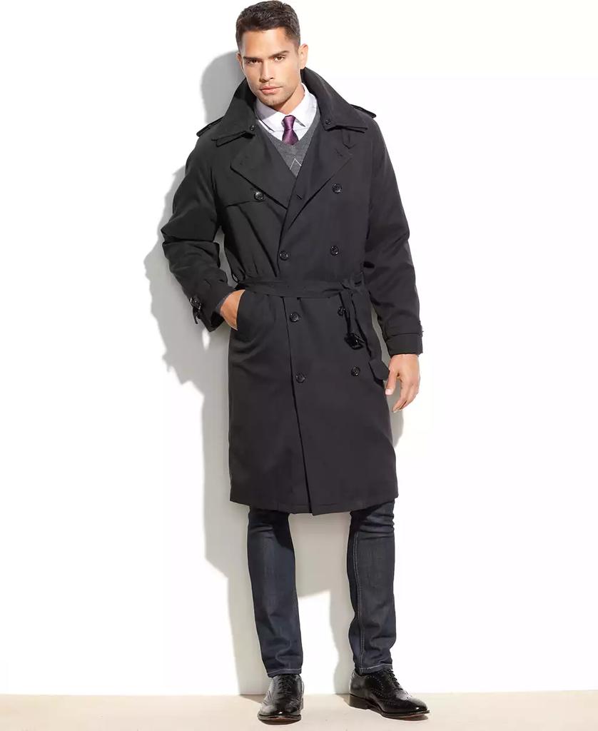 Macy's black trench coat best sale