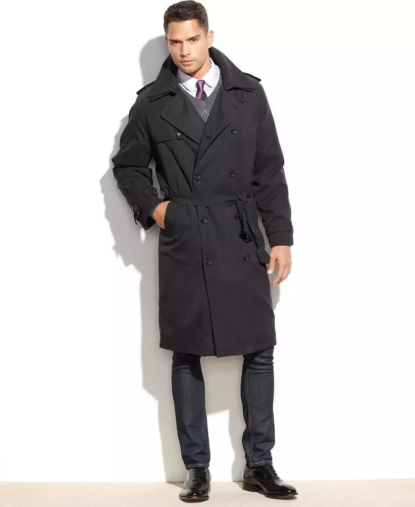 London Fog Men Classic Fit Iconic Belted Trench Raincoat 1