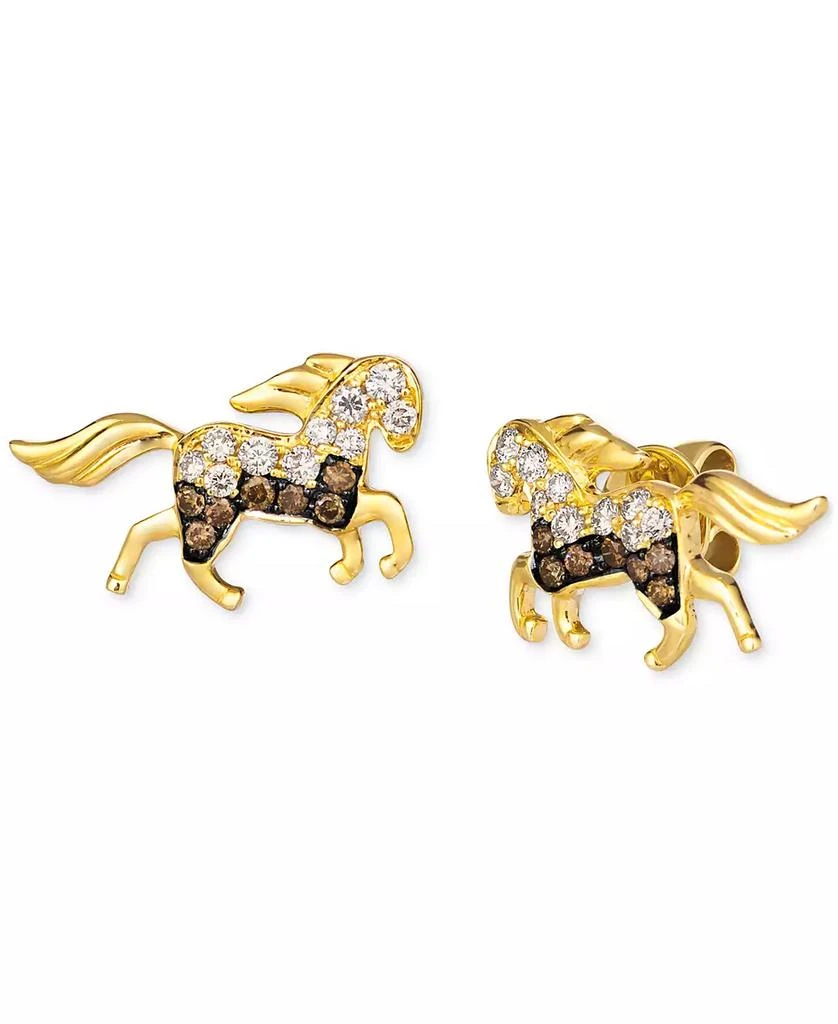 Le Vian Chocolate Diamond & Nude Diamond Horse Stud Earrings (1/2 ct. t.w.) in 14k Gold 1
