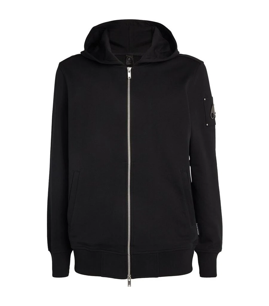 Moose Knuckles Logo Zip-Up Hoodie 1