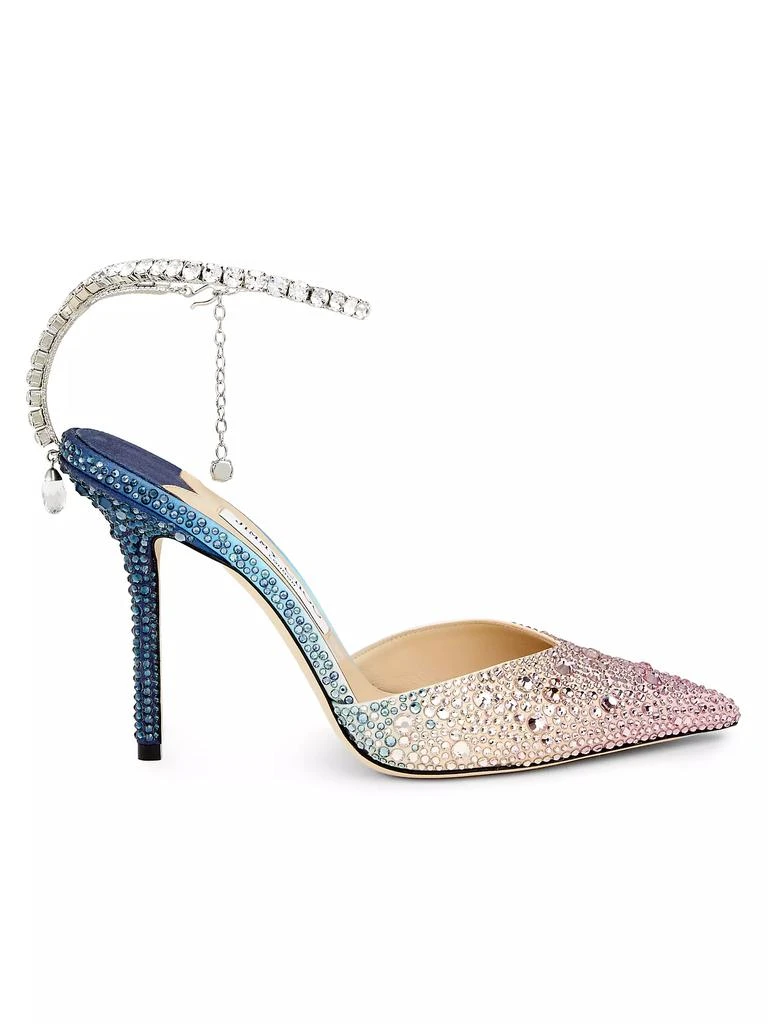 Jimmy Choo Saeda Crystal-Embellished Satin Pumps 1