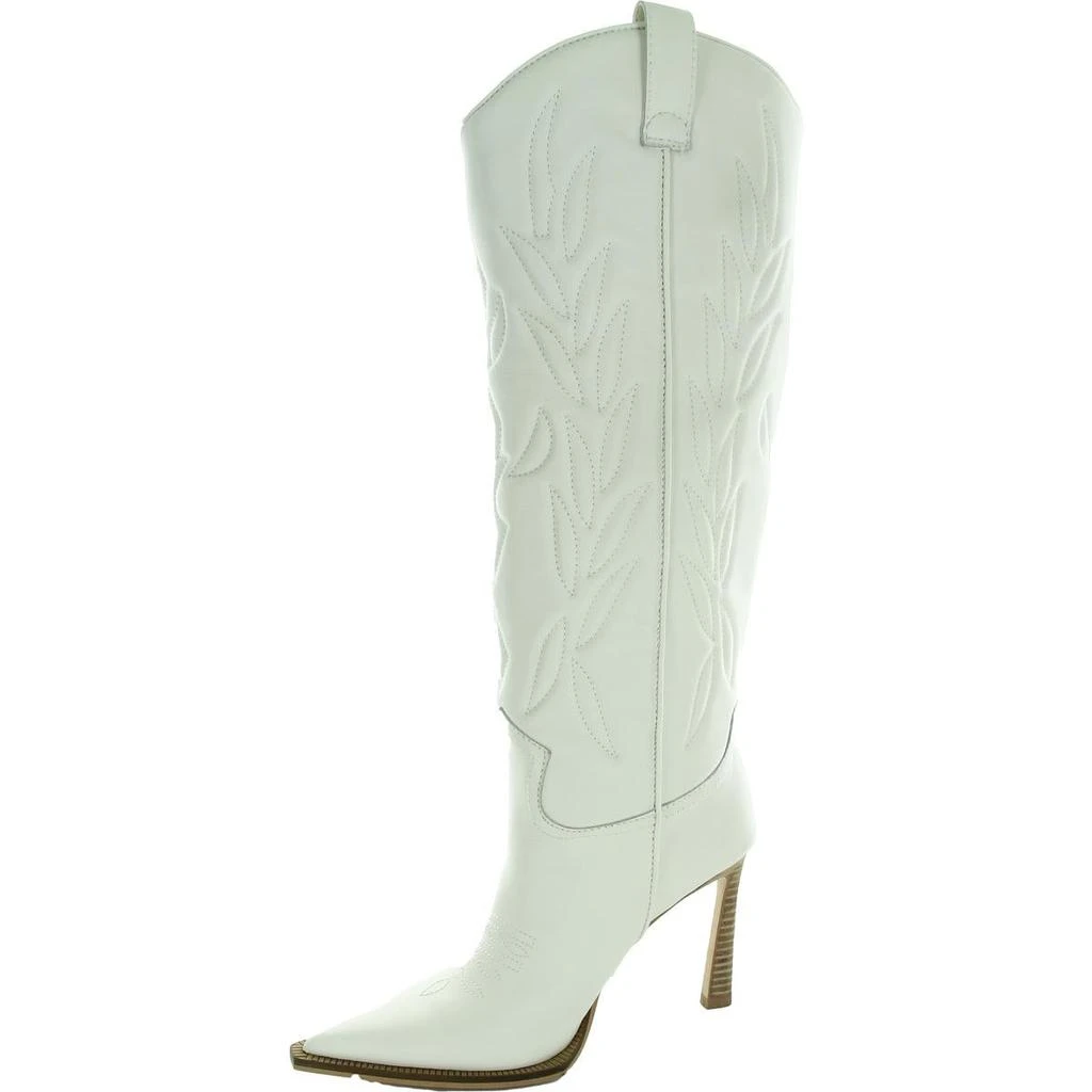 Steve Madden KINZEE Womens Open Stitch Leather Cowboy, Western Boots 1