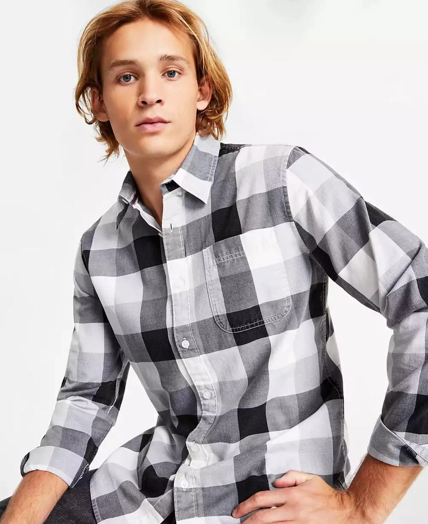 Sun + Stone Men's Burke Regular-Fit Plaid Button-Down Shirt, Created for Macy's 3