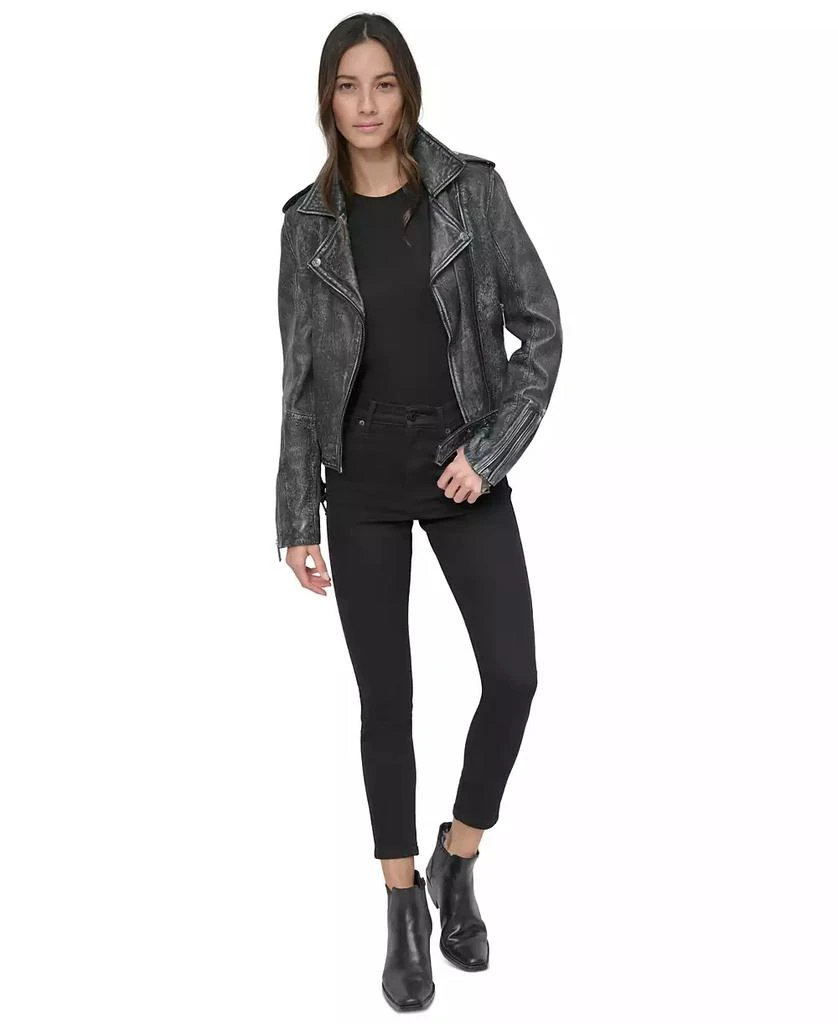 DKNY Women's Leather Moto Jacket 7