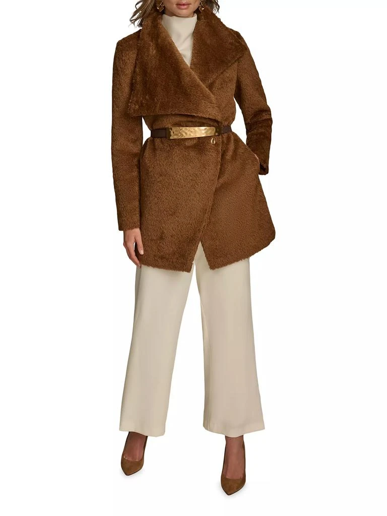 Donna Karan Wool-Blend Belted Wrap Coat 2