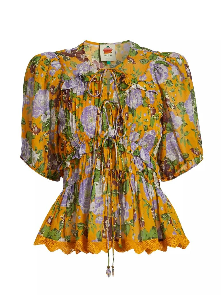 Farm Rio Capri Floral V-Neck Blouse 1